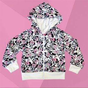 Disney Minnie Mouse Plush Zip Up Hoodie Toddler 2T